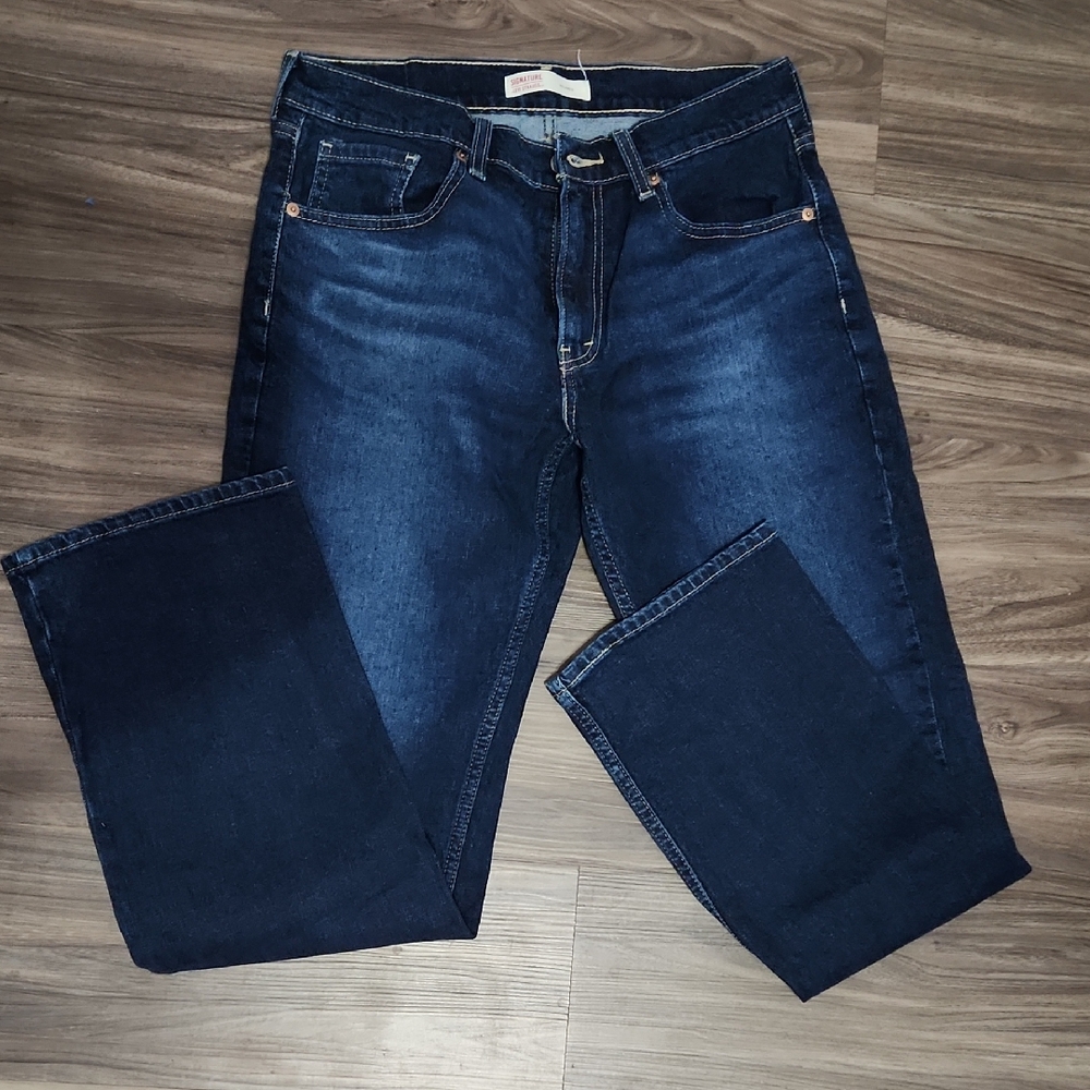 Signature by Levi Strauss Men's Deep Indigo Jeans